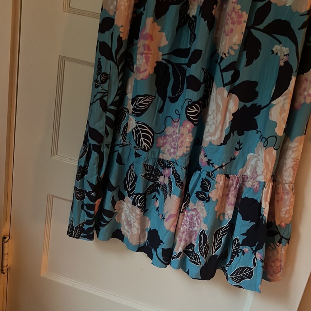 Anthropologie Blue Floral Maxi Dress - Picture 6 of 7